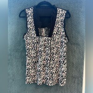 Express Floral Sleeveless Lace Top
